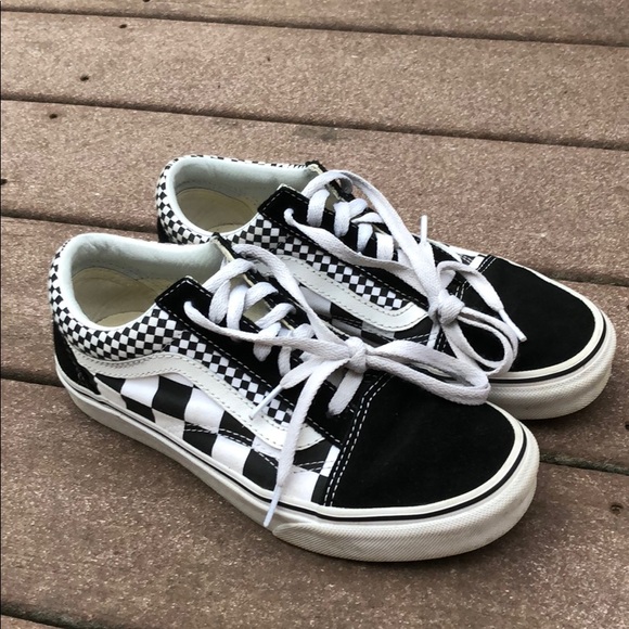 multi checkered vans